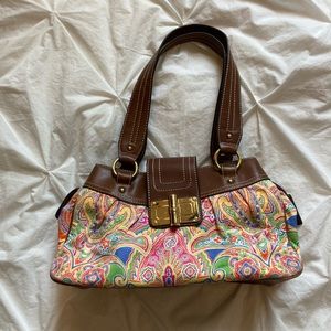 Multi patterned rainbow Medium size purse